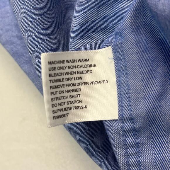 Collection by Michael Strahan Button Down Shirt Men’s 18 1/2 36/37 Blue Hrrngbn - Picture 6 of 9